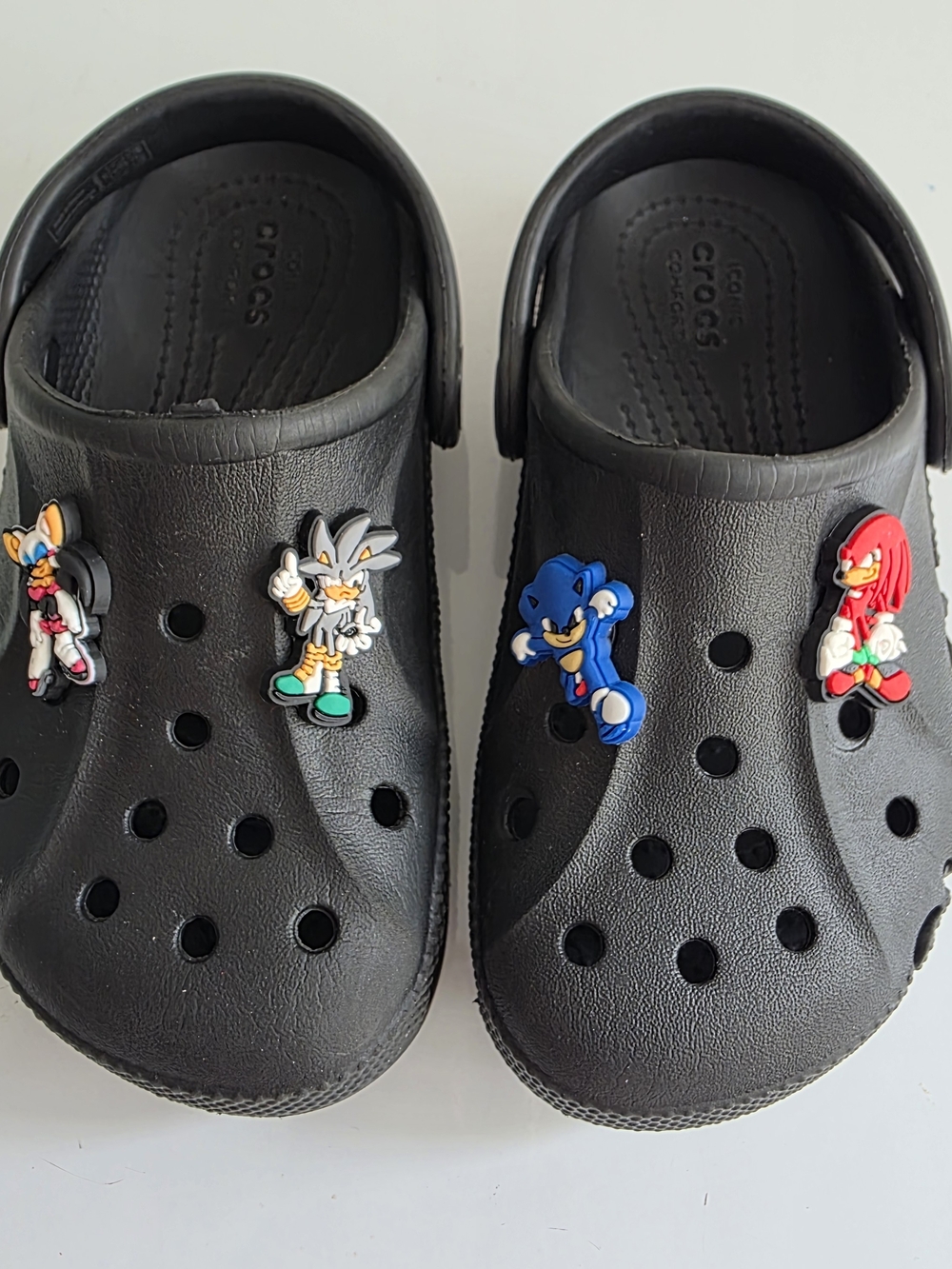 CROCS Kids Black Clogs with Sonic the Hedgehog Jibbitz